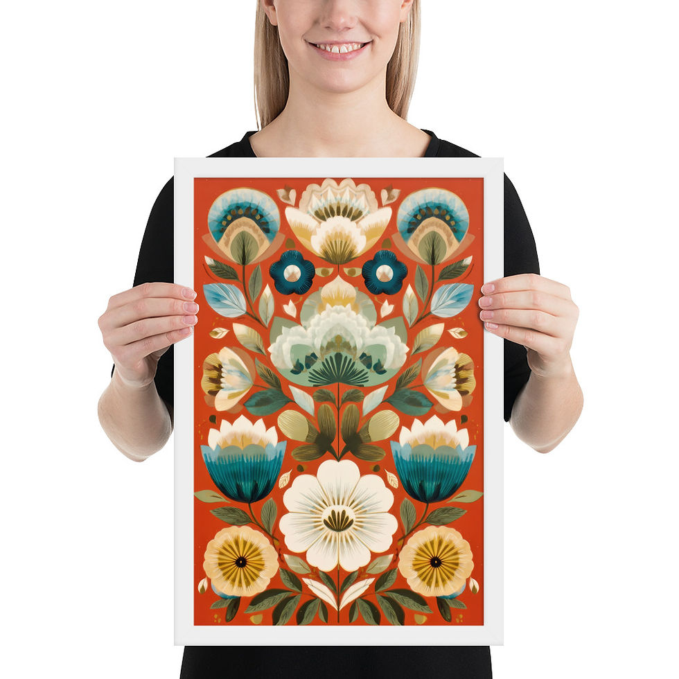 Thumbnail: Scandinavian Botanical Folk Art - Nature-Inspired Wall Decor