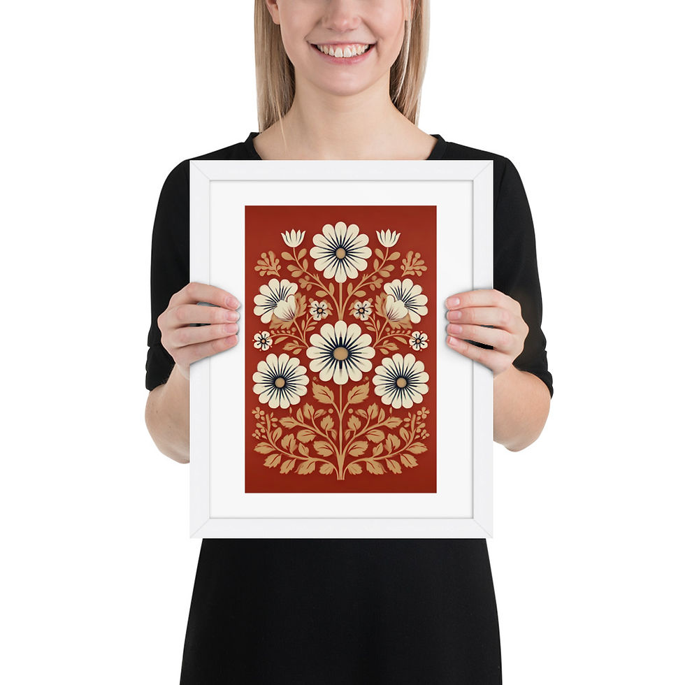 Thumbnail: Scandinavian Botanical Wall Art - Cozy Folk Decor for Your Home