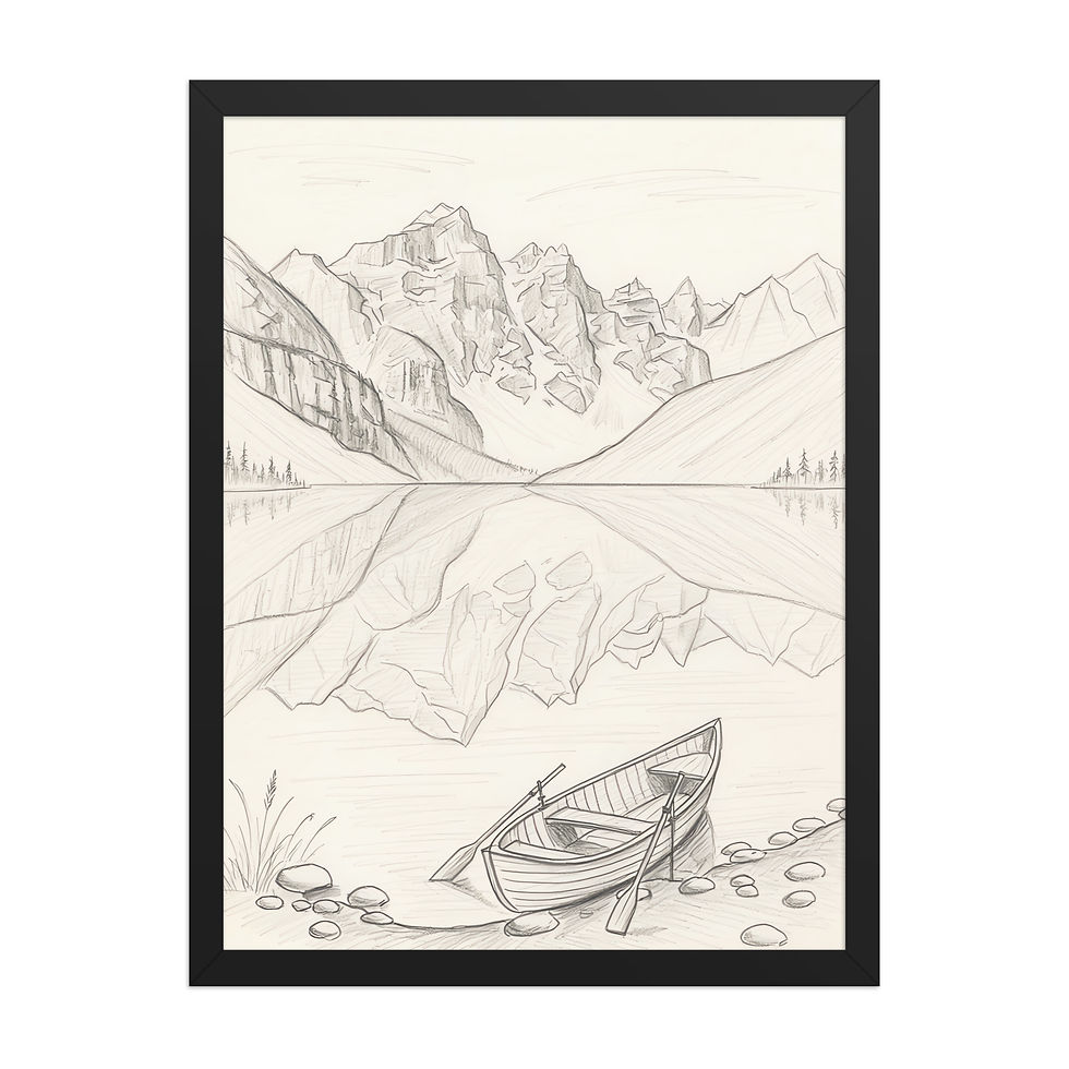Thumbnail: Lake Louise Minimalist Pencil Sketch Art