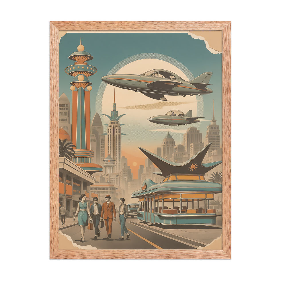 Thumbnail: Retro City at Sunset Art Print