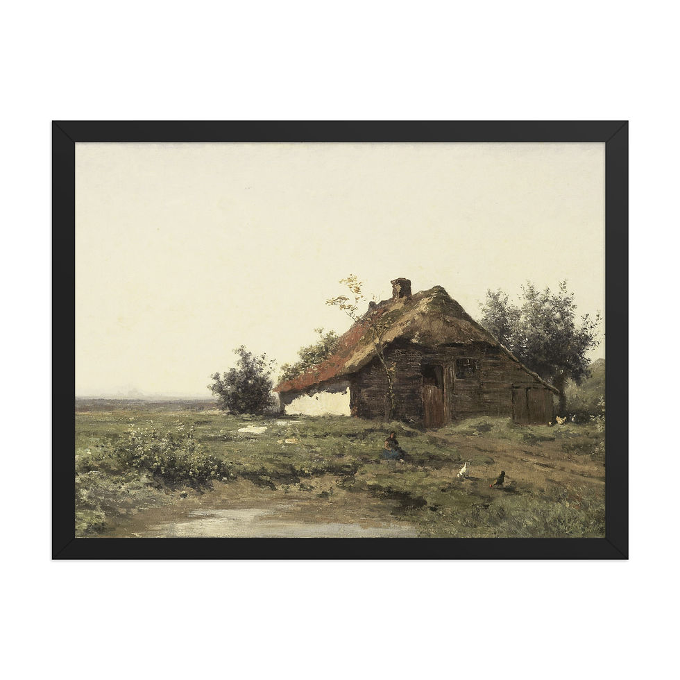 Thumbnail: Thatched Farmhouse Framed Vintage Wall Art