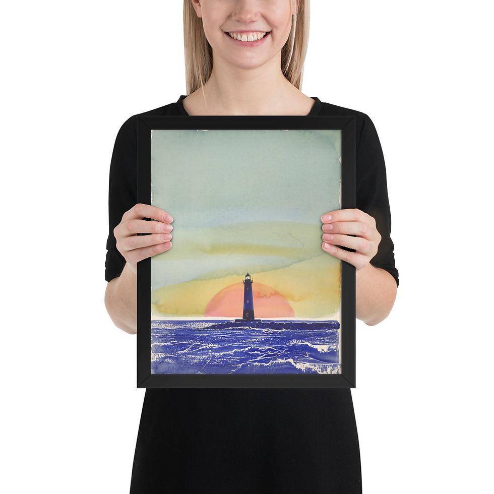 Thumbnail: Abstract Washed Lighthouse Art Print