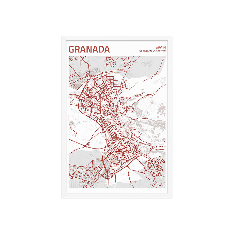 Thumbnail: Granada | Framed City Maps: Vibrant Art for Urban Decor Lovers