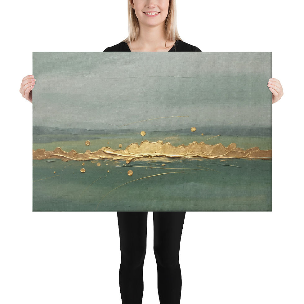 Thumbnail: Abstract Horizon Canvas - Textured Gold Leaf Landscape Wall Art