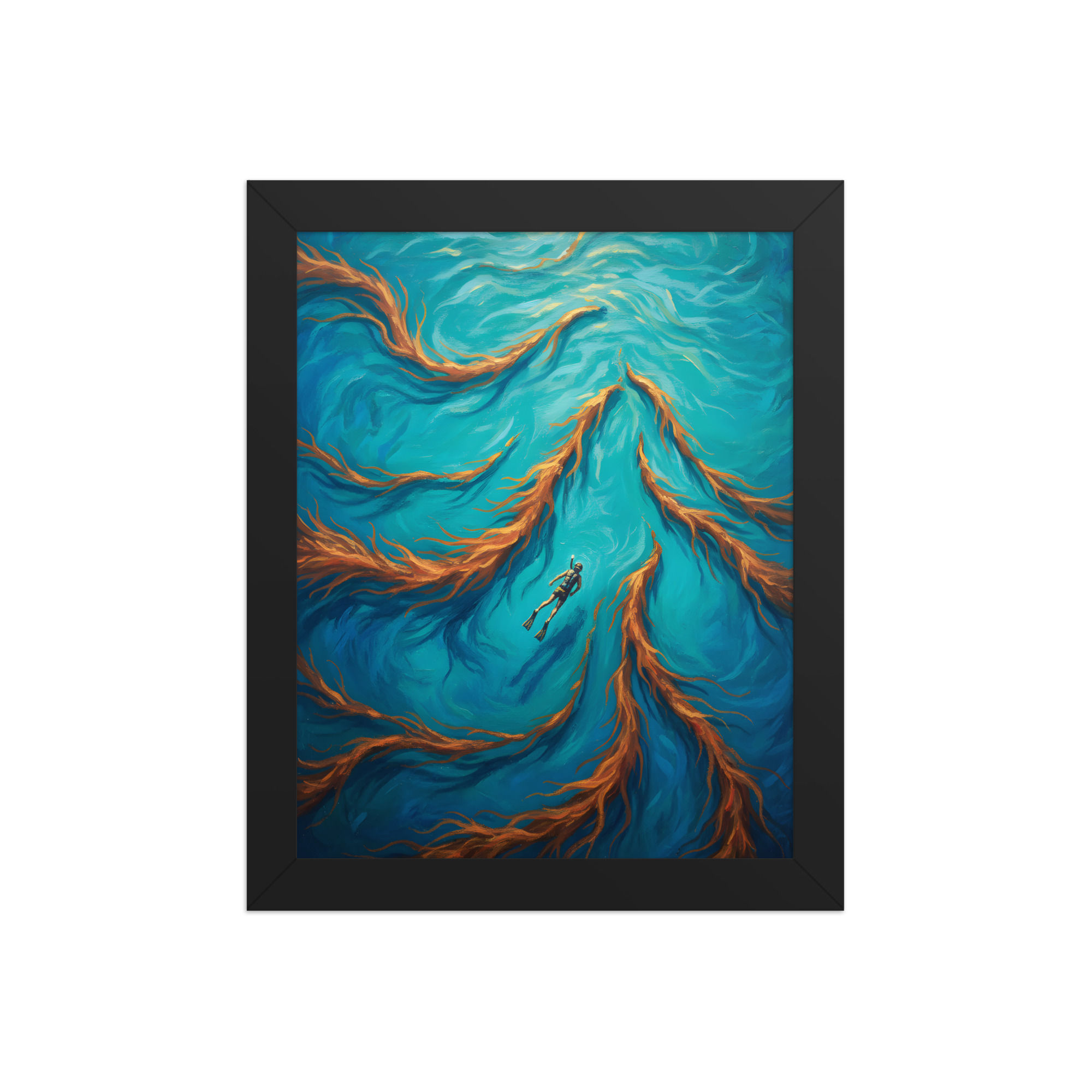 Sargassum Diver Framed Wall Art