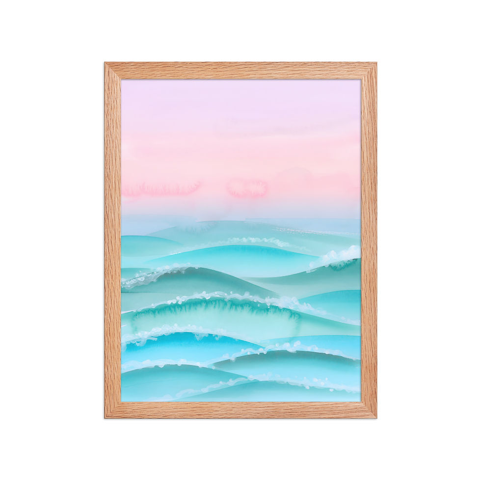 Thumbnail: Ocean Froth Framed Abstract Coastal Wall Art