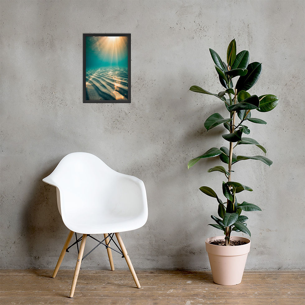 Thumbnail: Sunlit Seafloor — Underwater Sand Ripples — Framed Beach Print 