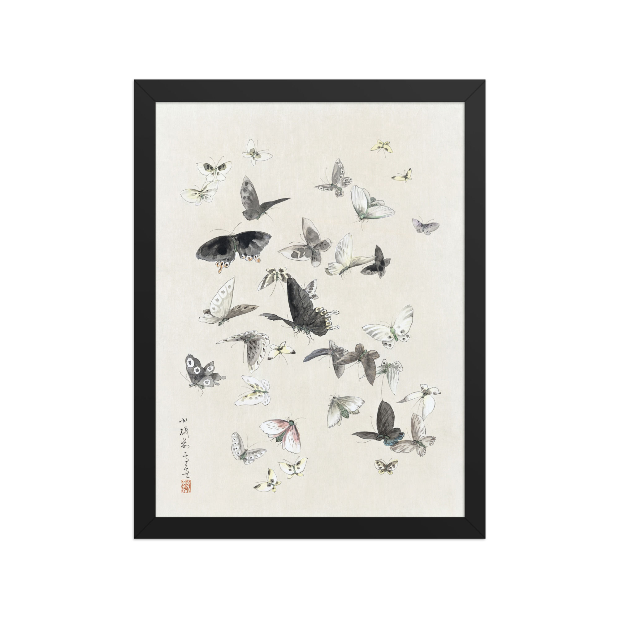 Vintage Birds In Flight Illustration Wall Art