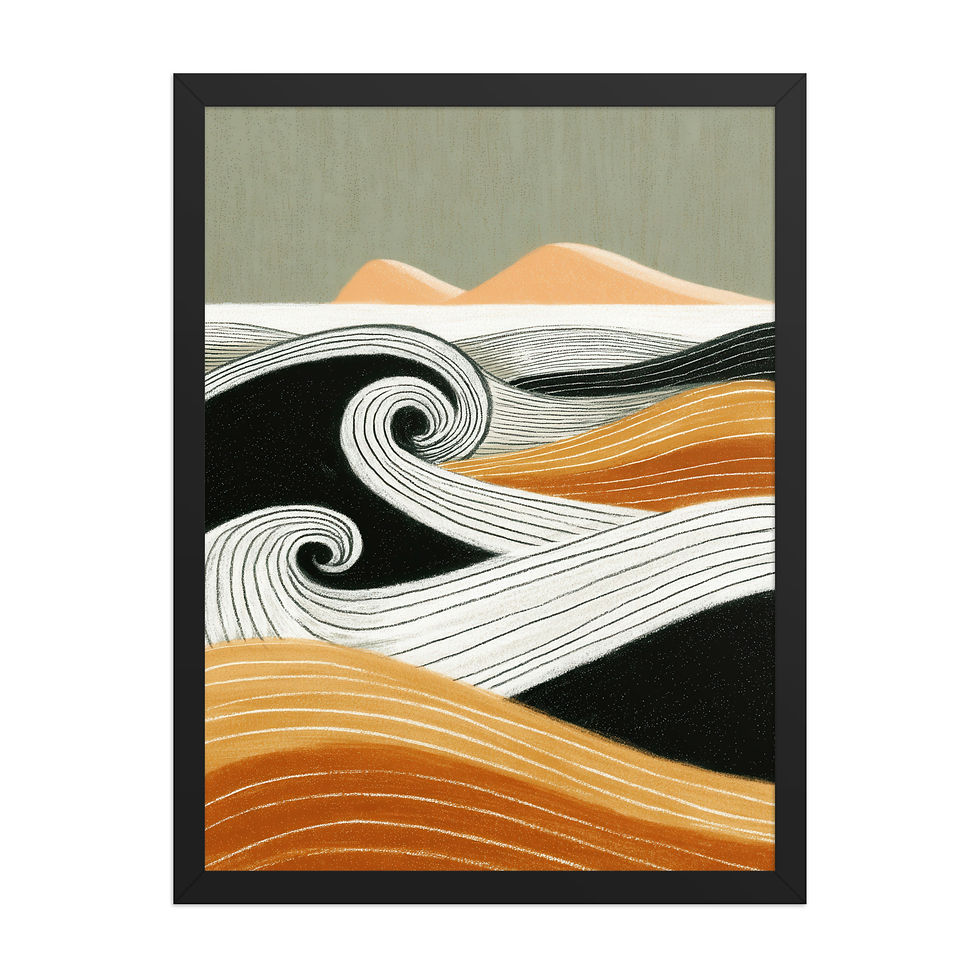 Thumbnail: Waves Gouache Inspired Art Print 