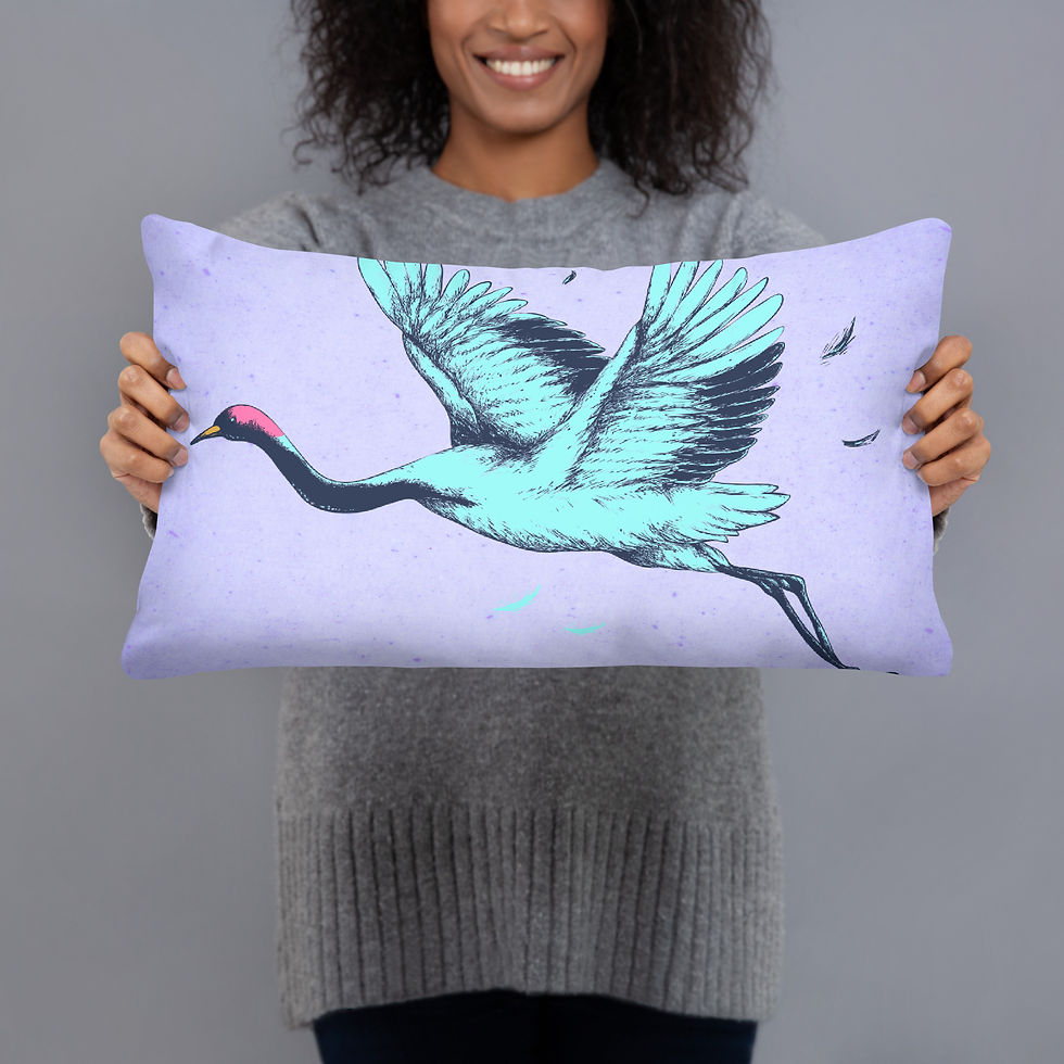 Thumbnail: Modern Bird Art Cushion – Trendy Home Accent