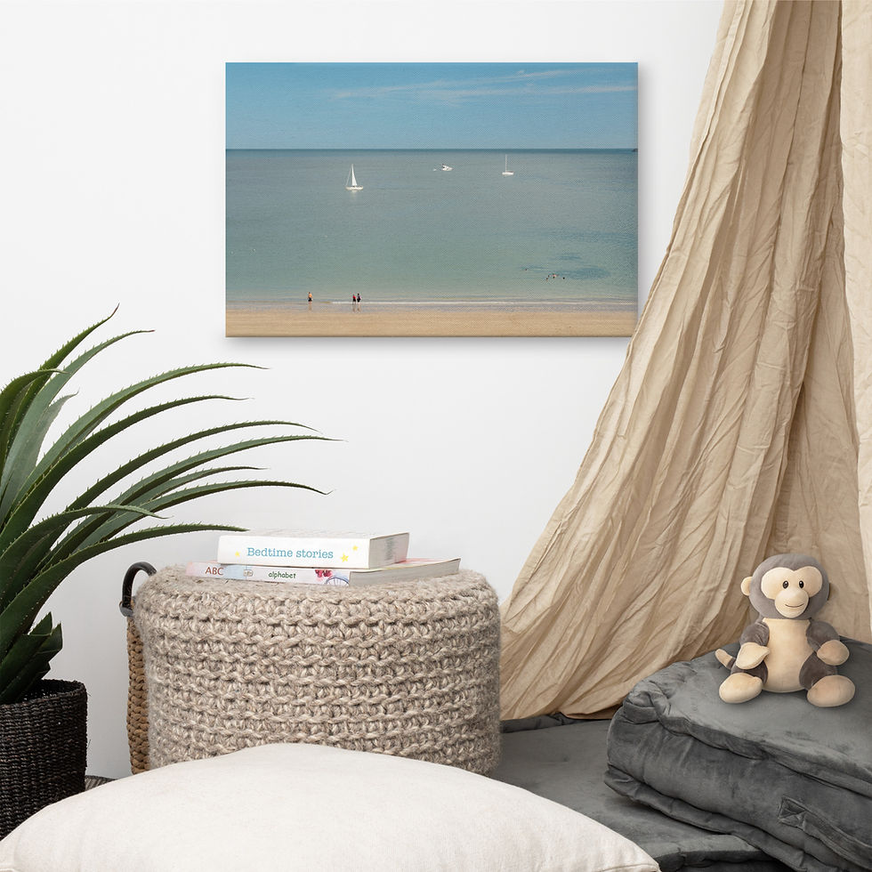 Thumbnail: Coastal Serenity Canvas | Sailing Boats Art | Beach Photography Print