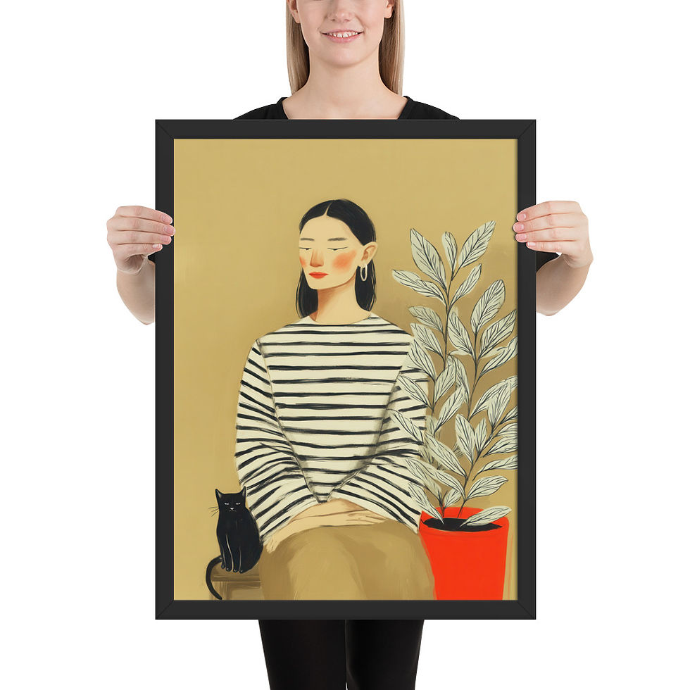 Thumbnail: Woman Portrait Gouache Inspired  Art Print 
