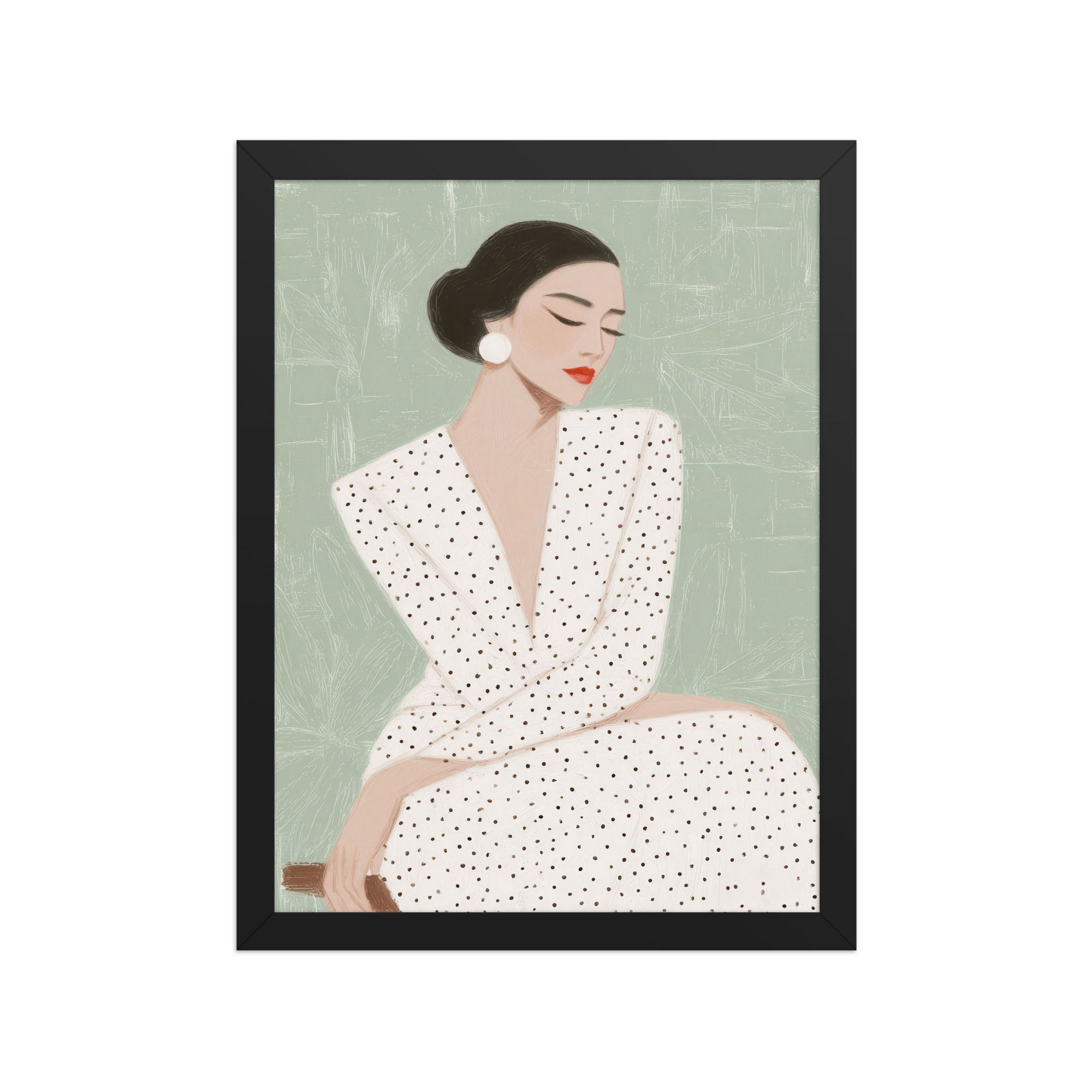 Woman Portrait Gouache Inspired  Art Print 