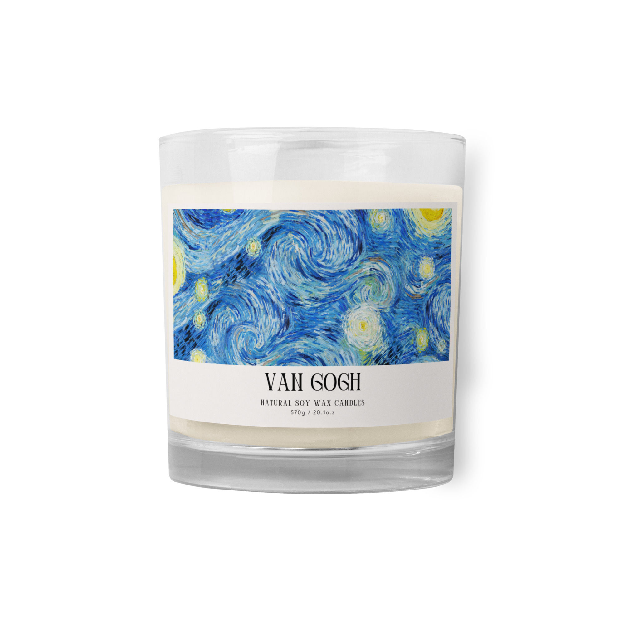 Glass jar soy wax candle