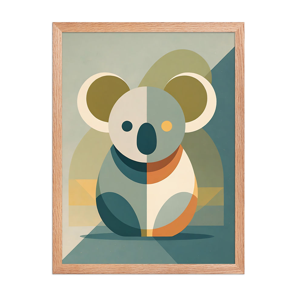 Thumbnail: Geometric Koala in Mid-century Style Art Print