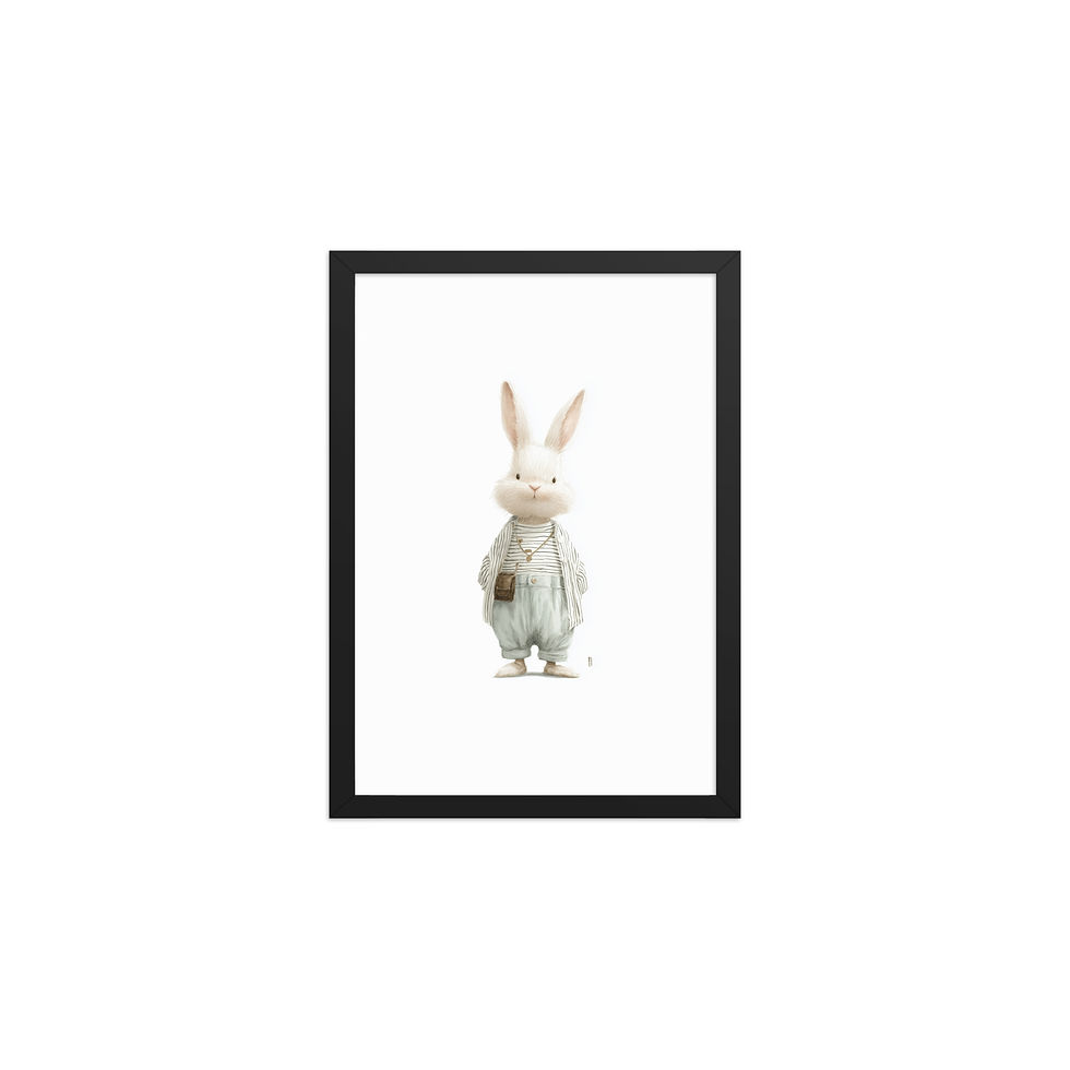 Thumbnail: Rabbit | Framed Nursery Poster Print Wall Art Décor for Kids