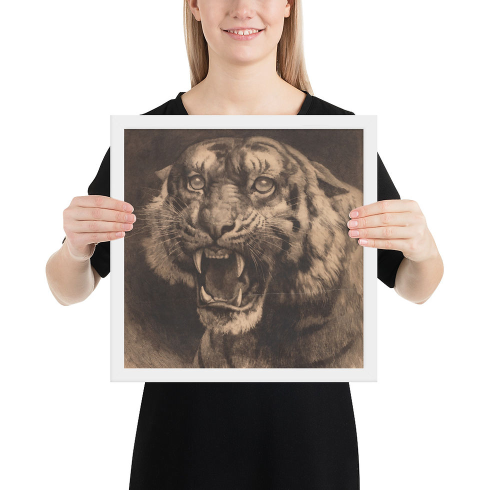 Thumbnail: Tiger Illustration Art Print Framed