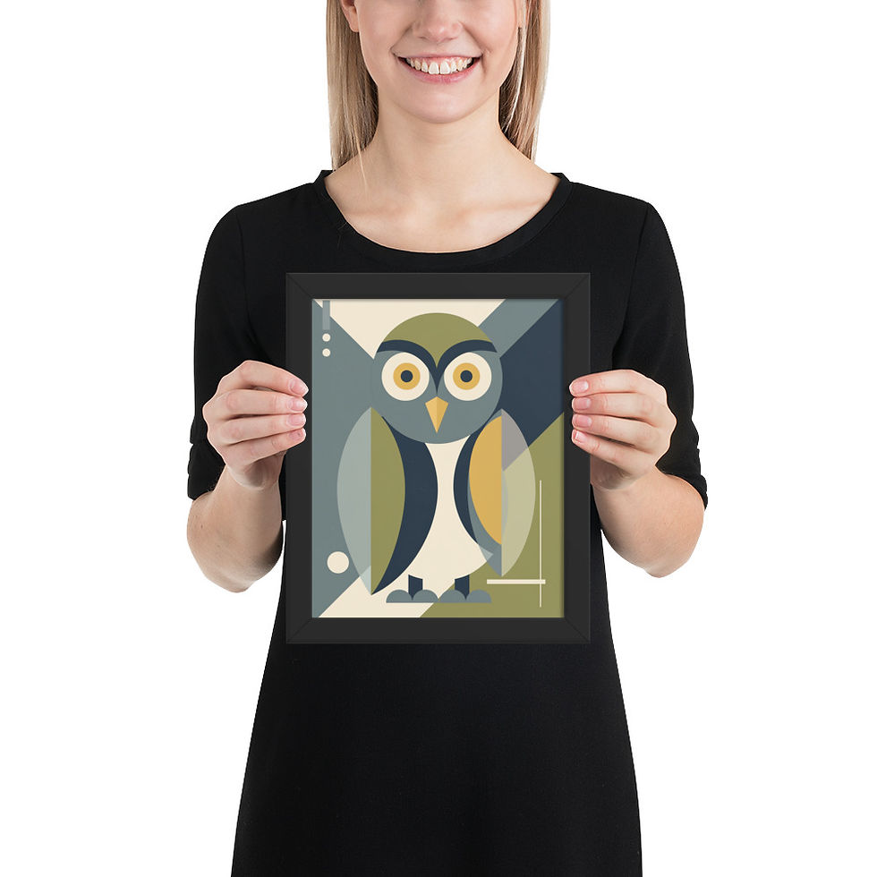 Thumbnail: Serious Owl Minimalist Art Print