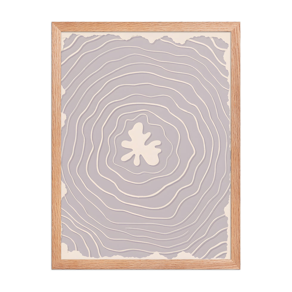 Thumbnail: Framed poster, framed wall art, tree rings framed wall art, purple and cream abstract framed art, Frameifi, framed art.