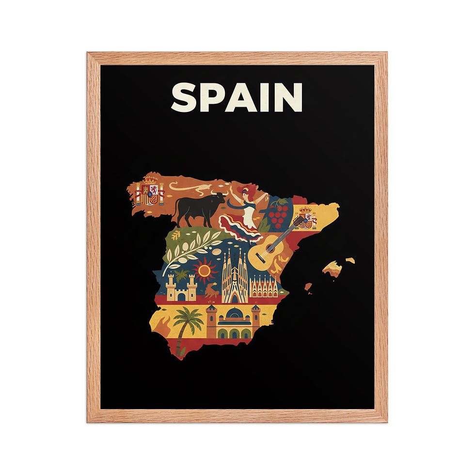 Thumbnail: Minimalist Map of Spain Framed Wall Art