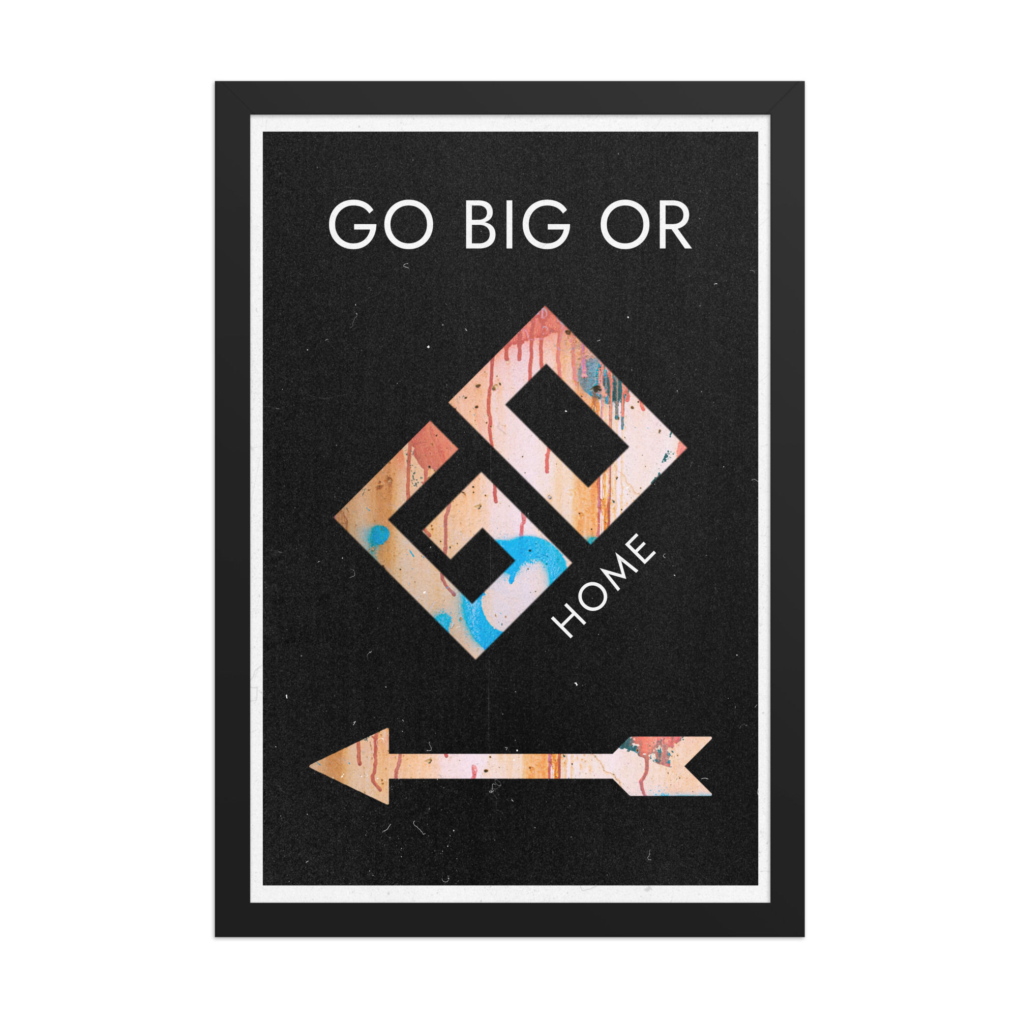 Go Home | Motivational Framed Poster | 12 x18 inch
