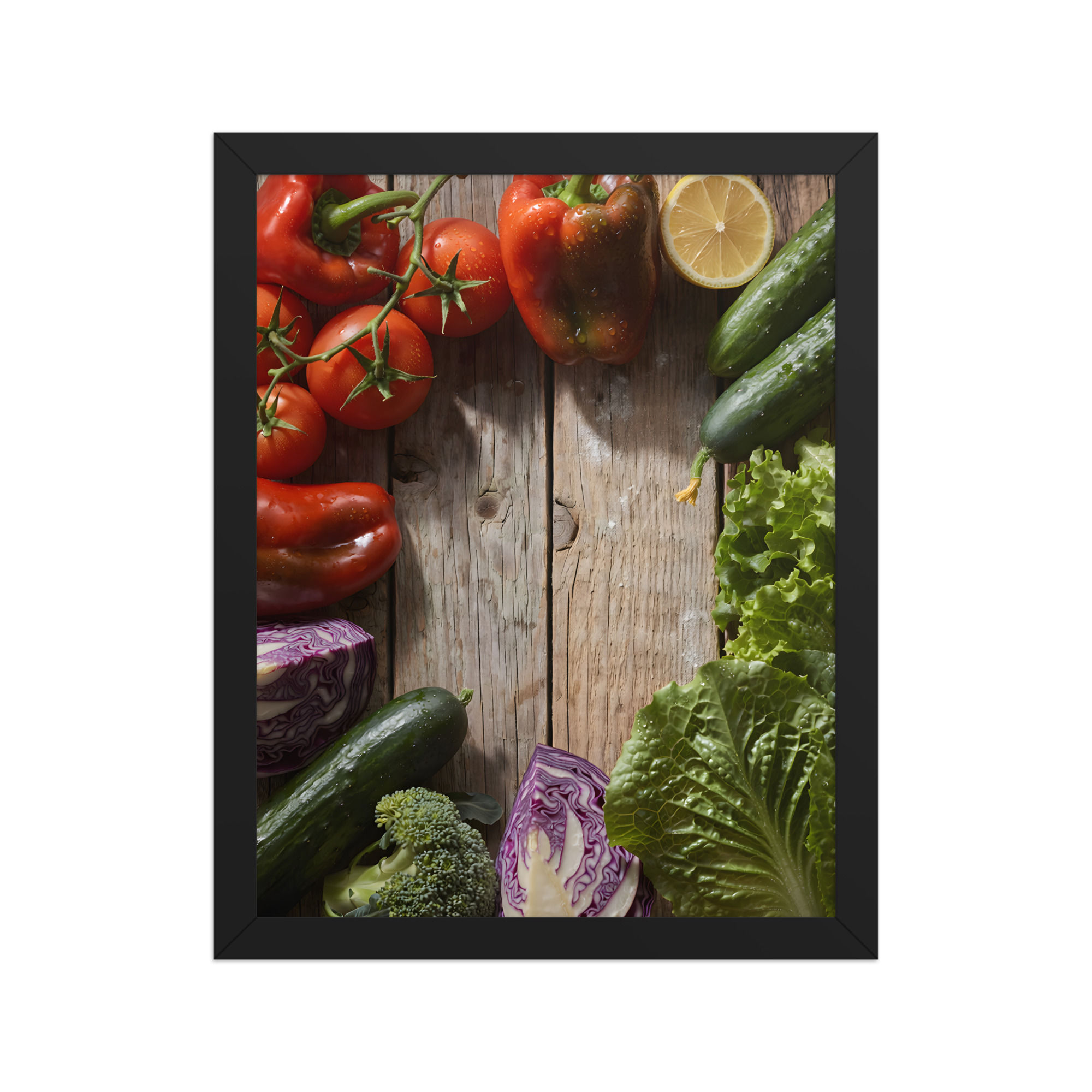 Vegetable Chopping Board Framed Kitchen Wall Art