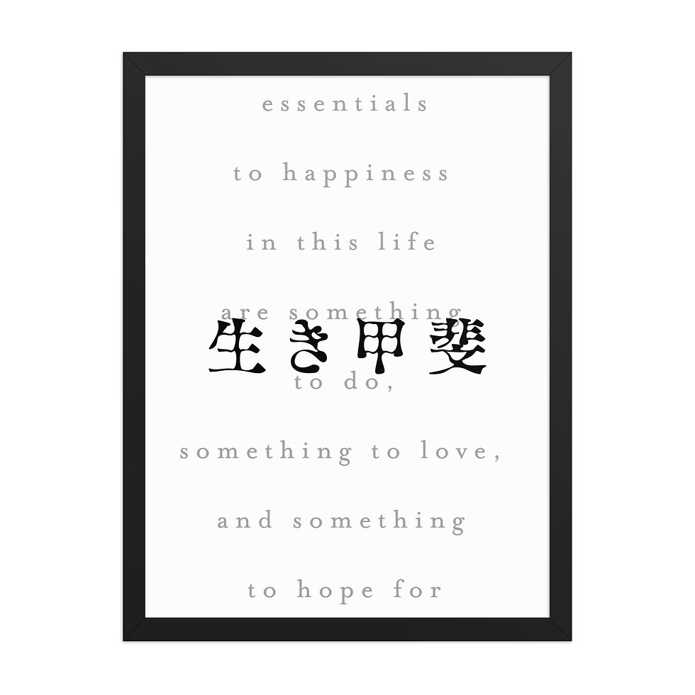 Thumbnail: Ikigai Japanese Quotes Minimal Framed Art