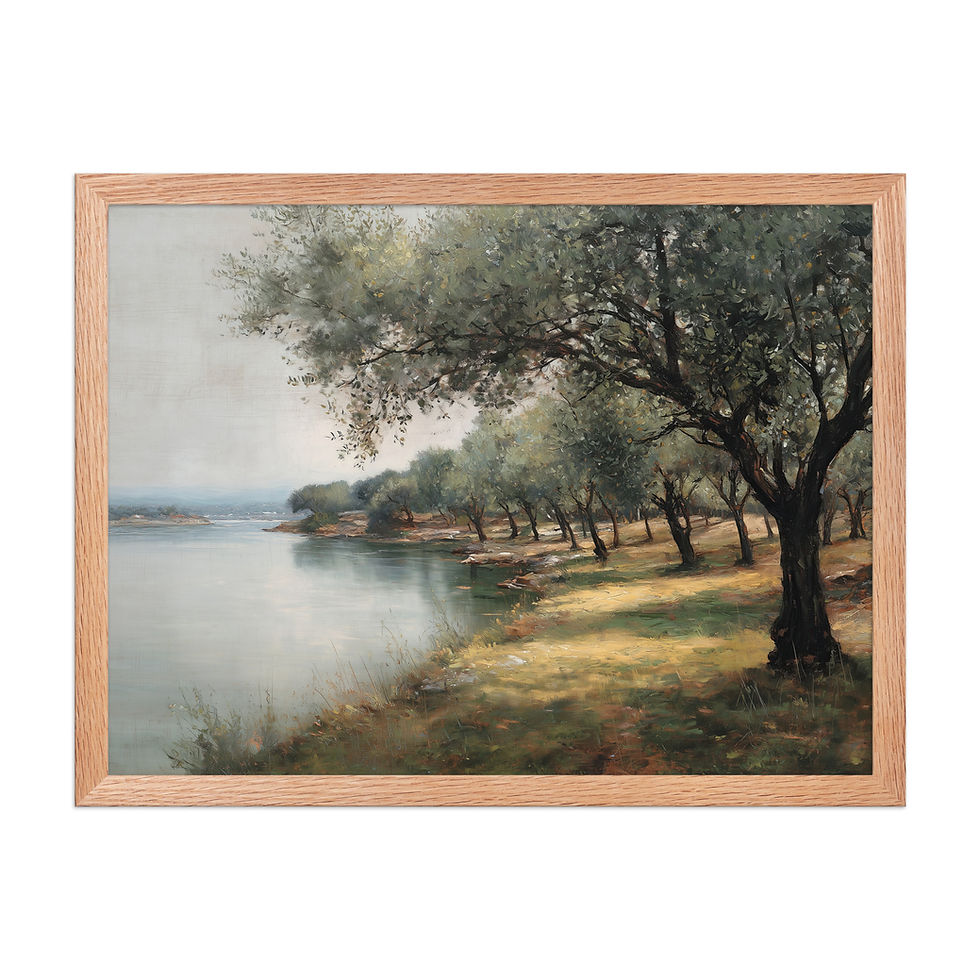 Thumbnail: Vintage scenic landscape in oil painting style | Framed wall art