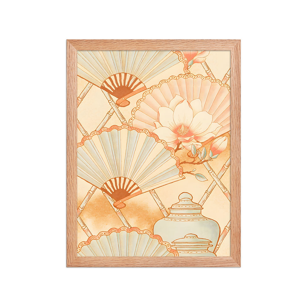 Thumbnail: Grand Chinoiserie Fan Framed Art Print