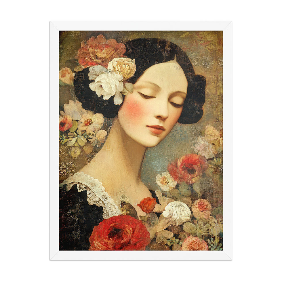 Thumbnail: Portrait of a Woman with Flowers down