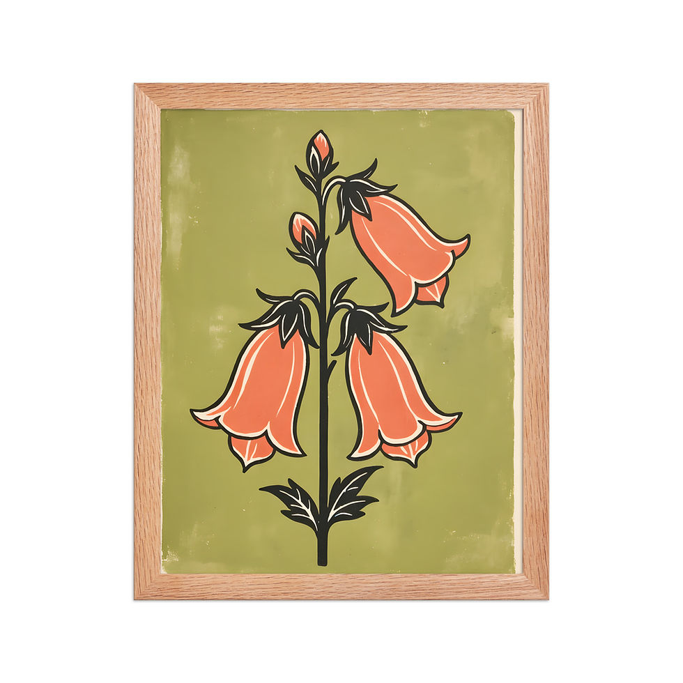 Thumbnail: Bellflower Stems Framed Floral Wall Art