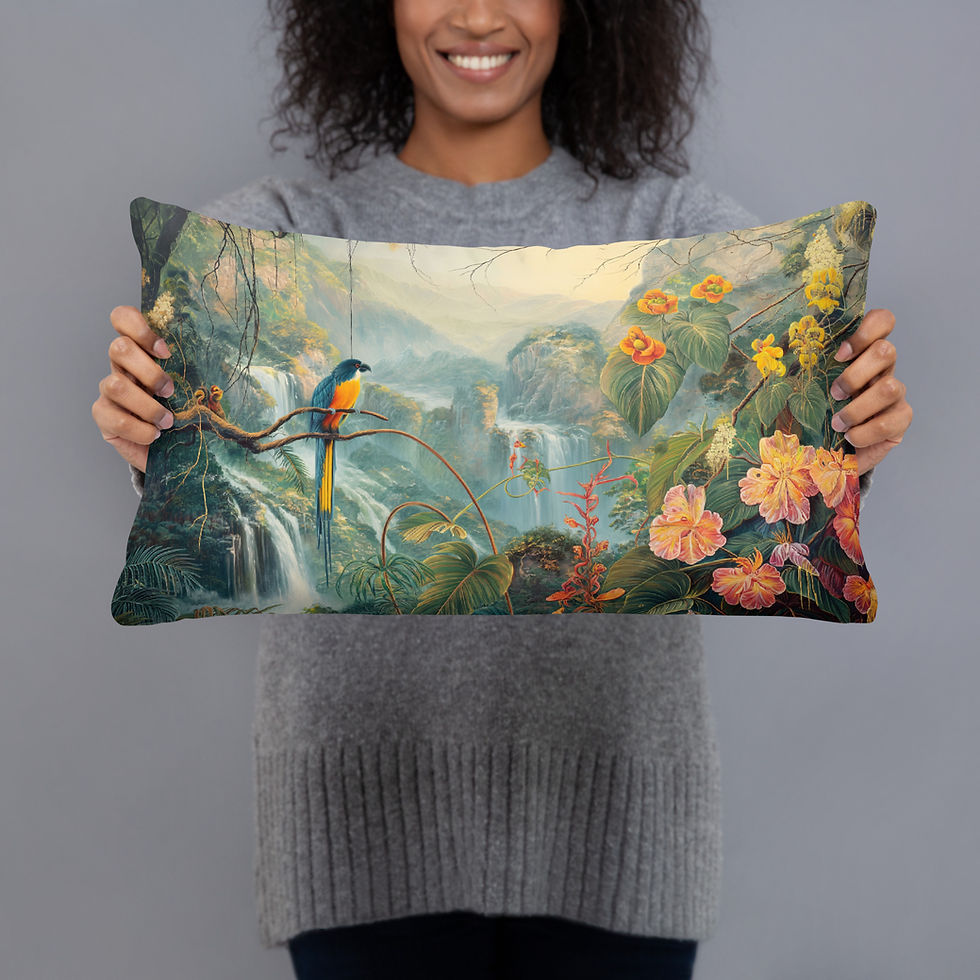 Thumbnail: Tropical Floral Cushion – Exotic Home Accent