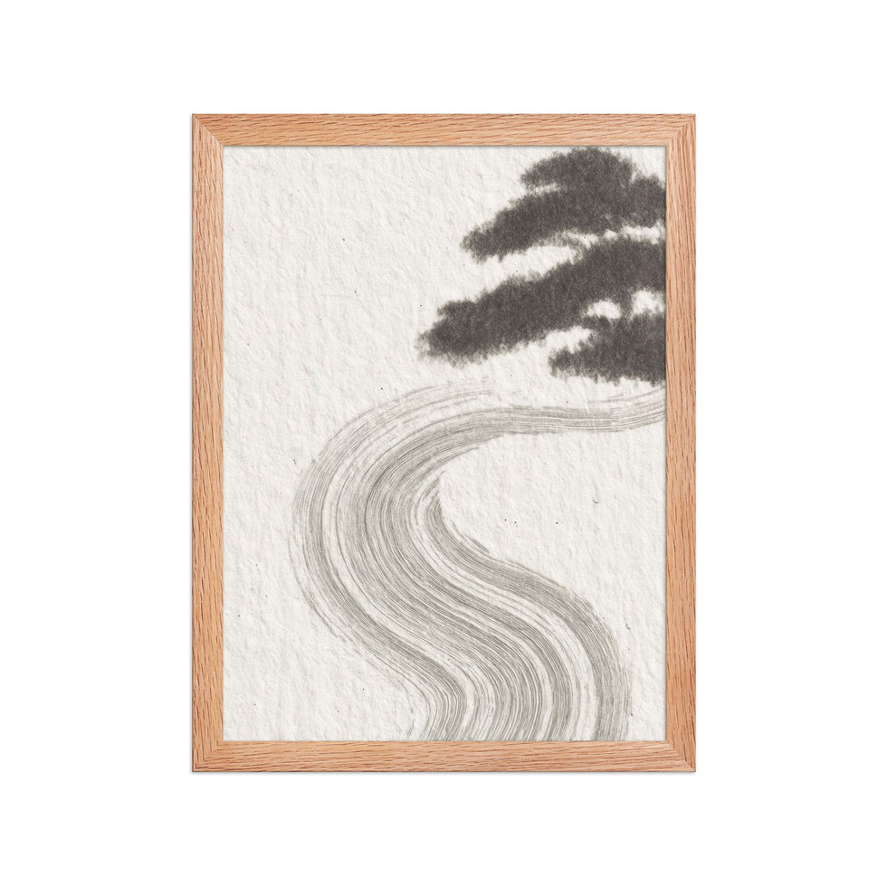 Thumbnail: Japandi Bonsai Tree Shadow Sumi-e Inspired