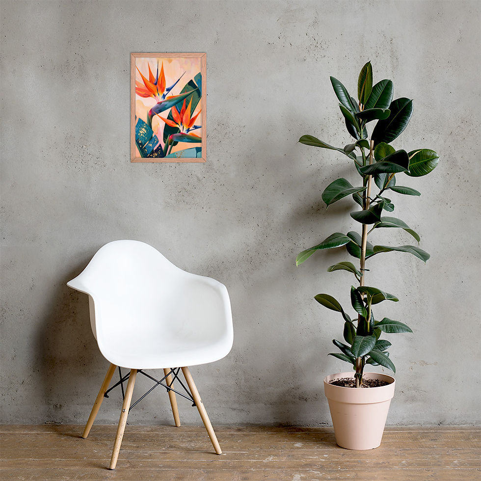 Thumbnail: Colorful Birds of Paradise Oversized Summer Wall Art