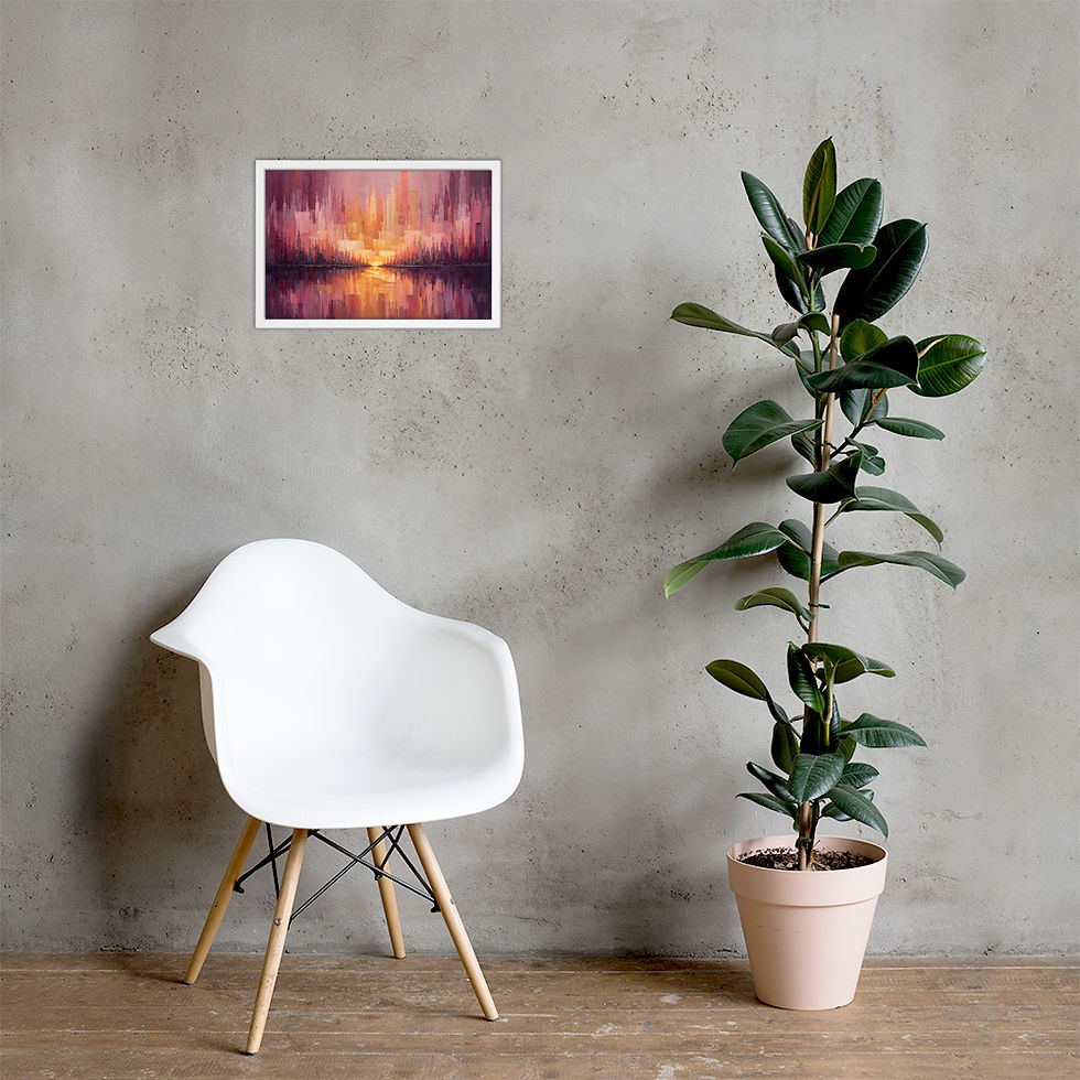 Thumbnail: Vertical Cascade Abstract Framed Mega Wall Art