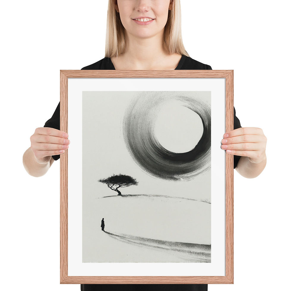 Thumbnail: Japandi Sumei-e Japanese Ink Inspired Print