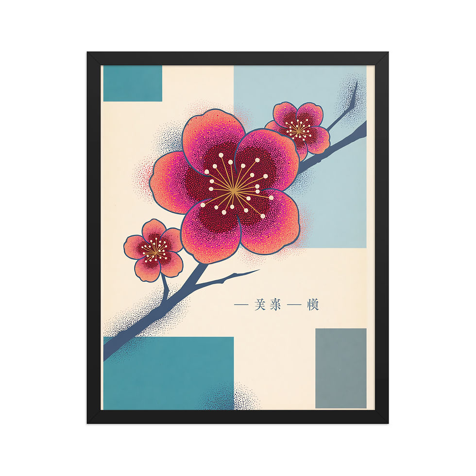 Thumbnail: Graphic Cherry Blossom Minimalist Art Print