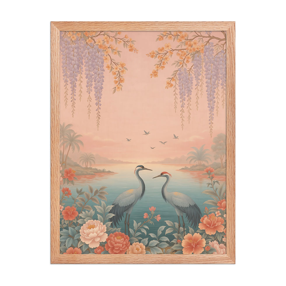 Thumbnail: Tropical Birds Vintage Chinoiserie Art Print
