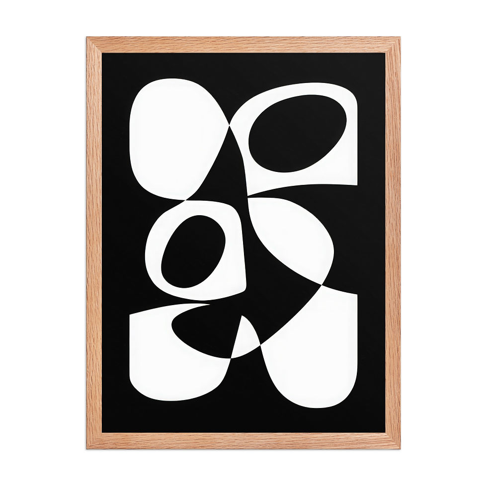 Thumbnail: Black & Beige Abstract Wall Art Print 