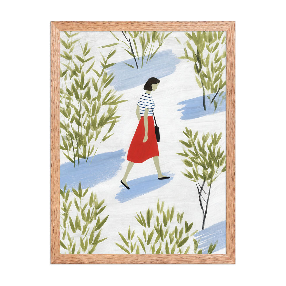 Thumbnail: Contemporary Gouache Wall Art - Framed Elegance