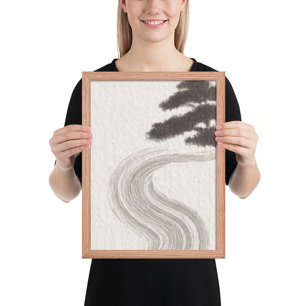 Thumbnail: Japandi Bonsai Tree Shadow Sumi-e Inspired