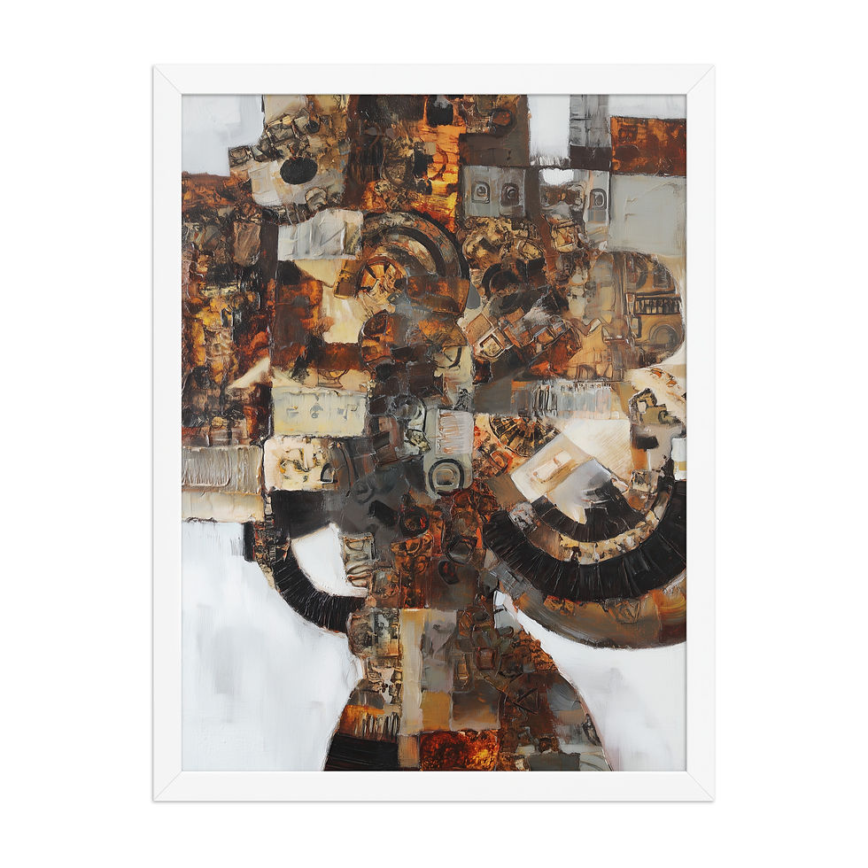 Thumbnail: Dynamic Expressive Abstract Painting Print | Framed Bold Wall Art