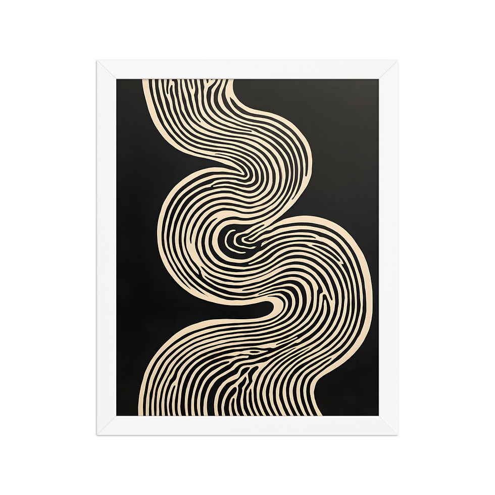 Thumbnail: Oxbows Framed Neutral Art Print