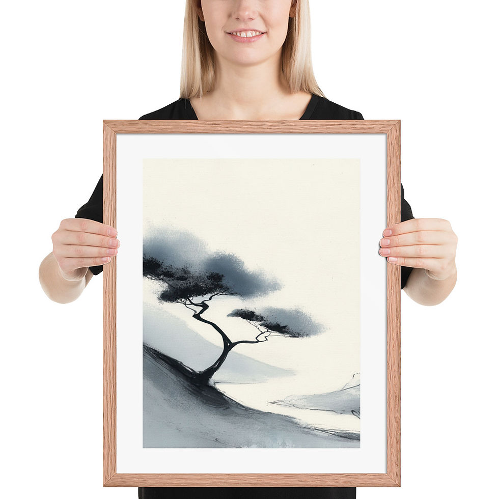 Thumbnail: Japandi Tree in Sumi-e Inspired Ink Wash Print