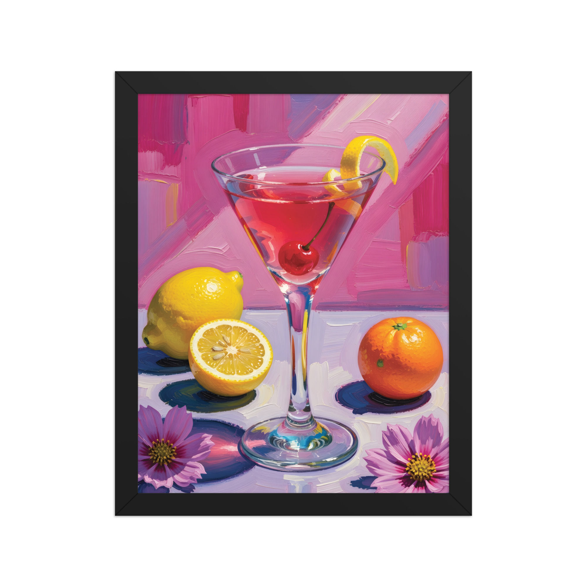 Cherry Cocktail Eclectic Style Framed Wall Art