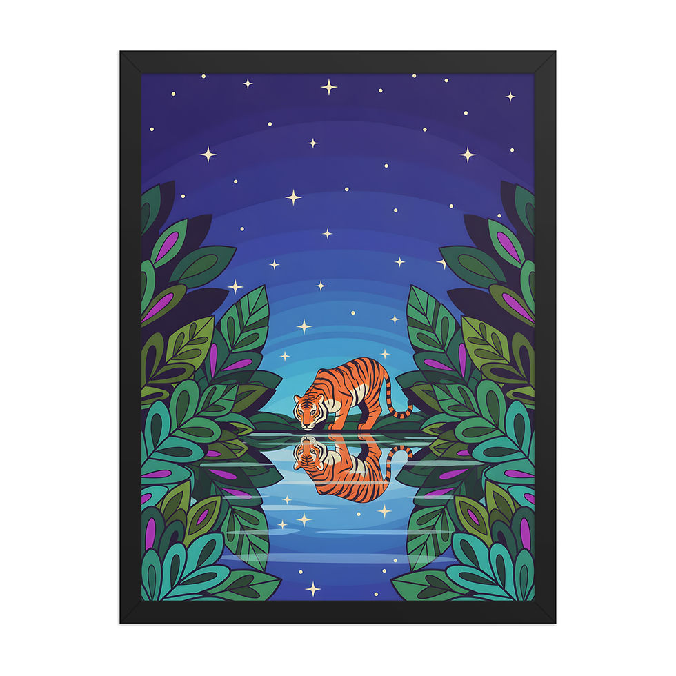 Thumbnail: Twilight Tiger Palm Nature Art Print