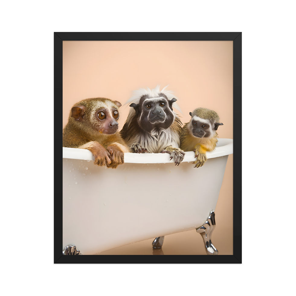 Thumbnail: Funny Animal Bathtub Art Print