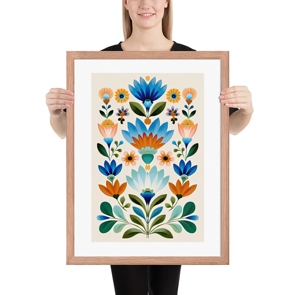 Thumbnail: Folk Botanical Wall Art - Scandinavian Design for Nature Lovers