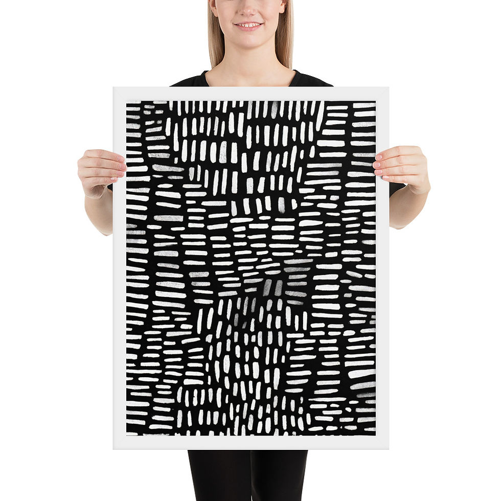 Thumbnail: Black & Beige Abstract Wall Art Print 