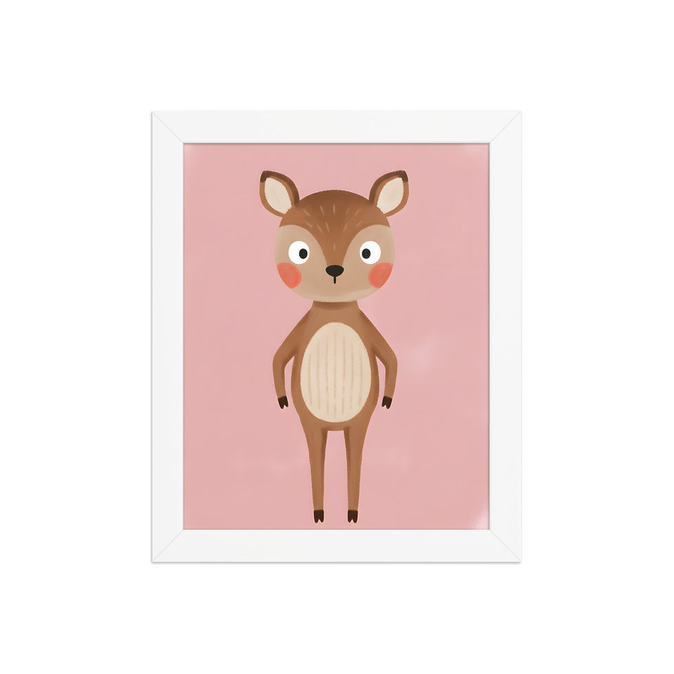 Thumbnail: Cute Deer Whimsical Nursery Art Print